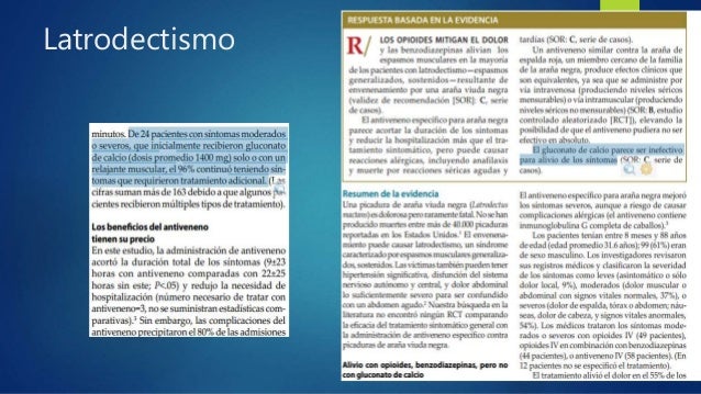 Latrodectismo (viuda negra)