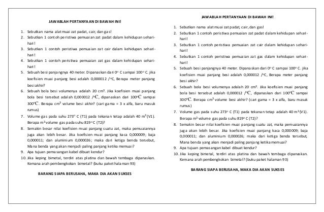 Lat Soal Pemuaian Ipa Smp Ktsp