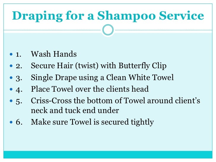 Lattc Cosmetology Department Shampoo Draping