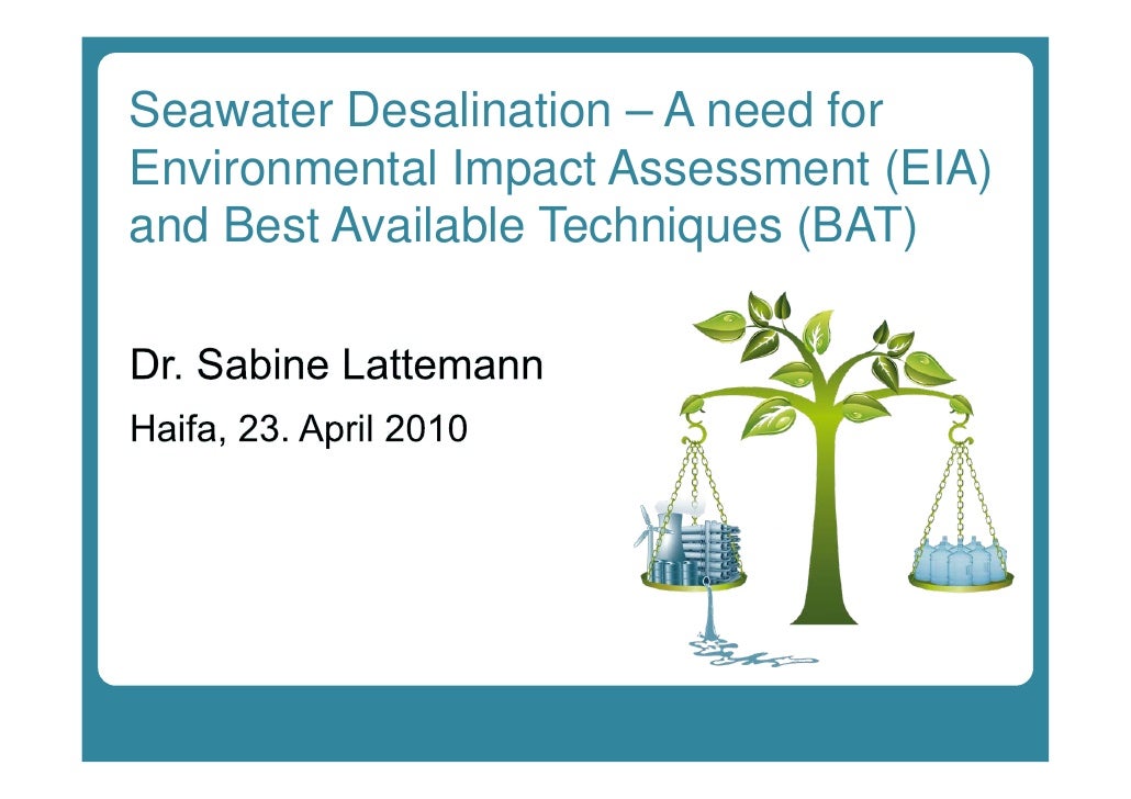 Seawater Desalination Environmental Impact Assessment EIA And Bes 