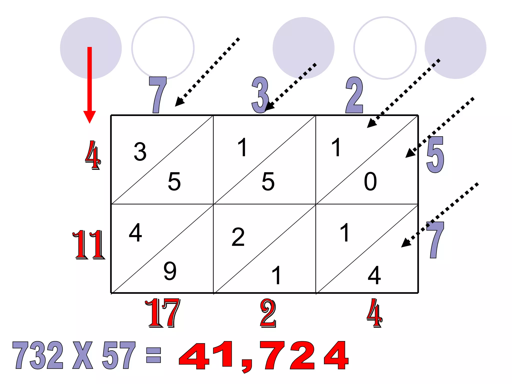 7 3 2 5 7 3 5 1 5 1 0 4 9 2 1 1 4 4 2 7 1 1 1 4 732 X 57 = 4 1, 7 4 2 