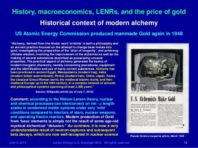 Lattice Energy LLC- History-Macroeconomics-LENRs-and Real 