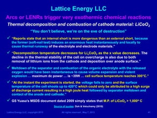 Lattice Energy LLC- Technical Discussion-NTSB Logan Dreamliner Runaway Data Suggest High Local Temps-May 7 2013