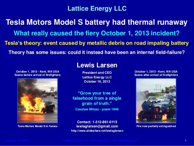 Lattice Energy Llc Technical Discussion Oct 1 Tesla Motors