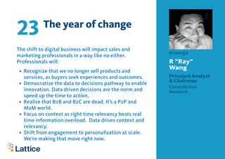23

The year of change

The shift to digital business will impact sales and
marketing professionals in a way like no eithe...