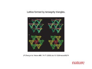 J P  Zheng   et al.   Nature   461 ,  74 - 77  (2009) doi:10.1038/nature08 274 Lattice formed by tensegrity triangles. 