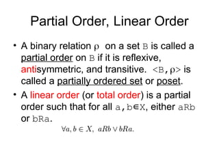 Partial Order Definition lattice theory detailed explanation .ppt