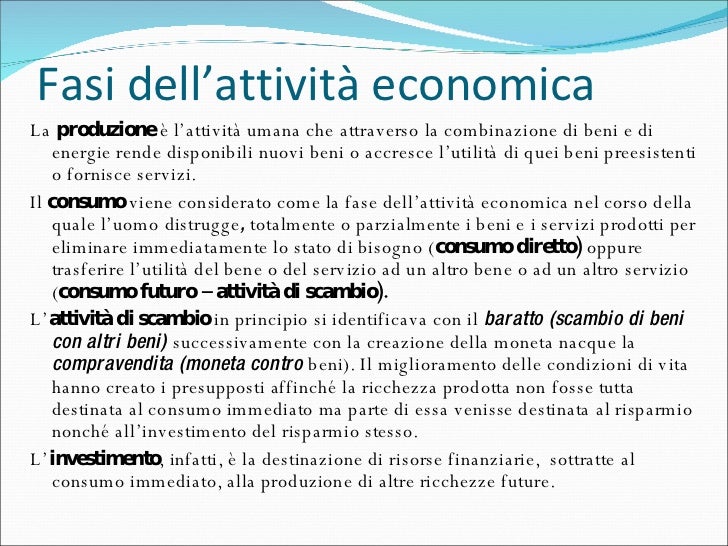 L'attività Economica L'attività Economica