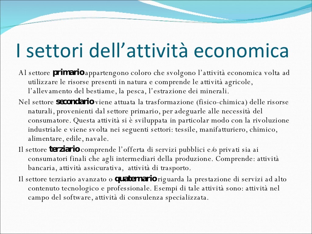 L'attività Economica L'attività Economica
