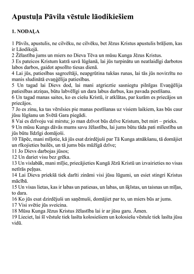 Latvian - The Epistle of Paul the Apostle to the Laodiceans.pdf