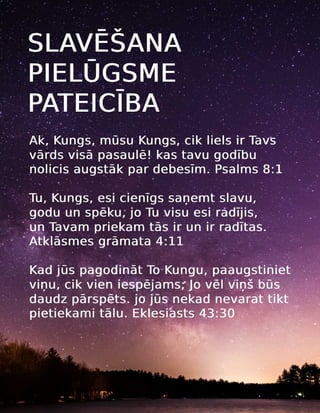 Latvian Praise Worship Thanksgiving Tract