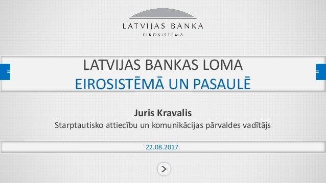 Latvijas Bankas Loma Eirosistema Un Pasaule