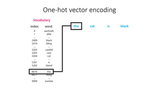 One-hot vector encoding
 