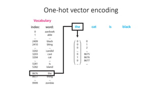 One-hot vector encoding
 