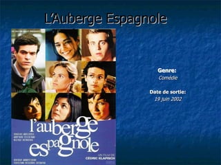 L’Auberge Espagnole Genre:  Comédie D a te  de sortie : 19 juin 2002 Genre:   Comédie D a te  de sortie : 19 juin 2002 