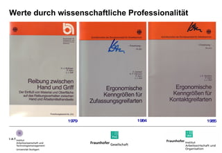Werte durch wissenschaftliche Professionalität 1984 1985 1979 