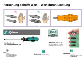 Forschung schafft Wert – Wert durch Leistung Kraftform® Griff Die Hand gibt die Form vor   Wiha MicroFinish®.       Der Spezialist für feuchte und ölige Anwendungen.   