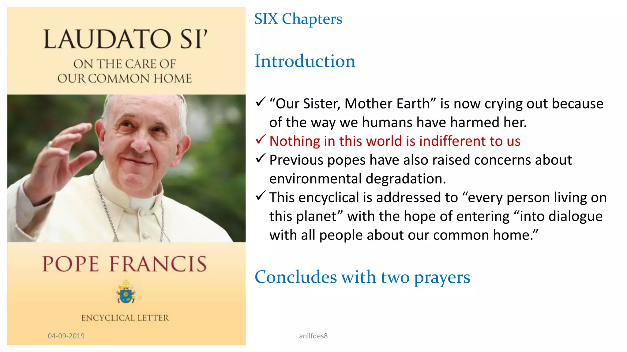 Laudato Si- Encyclical Of Pope Francis on Environment | PPTX