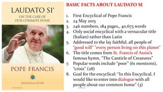 Underinddel damp kultur Laudato Si- Encyclical Of Pope Francis on Environment | PPT