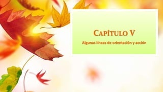 CAPÍTULO V
Algunas líneas de orientación y acción
 