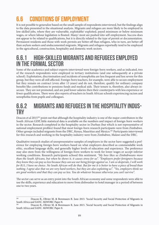 Labour-related experiences of Migrants and Refugees in South Africa