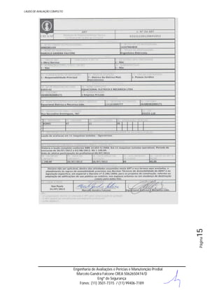 Página

15

LAUDO DE AVALIAÇÃO COMPLETO

Engenharia de Avaliações e Perícias e Manutenção Predial
Marcelo Gandra Falcone CREA 5062650474/D
Engº de Segurança
Fones: (11) 3501-7315 / (11) 99406-7189

 