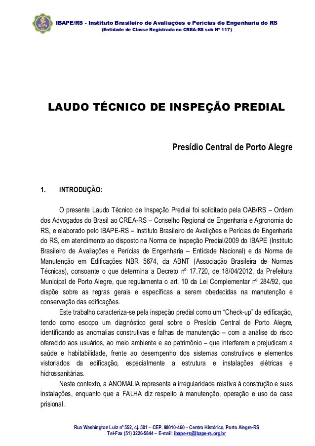 Modelo De Laudo Tecnico Word