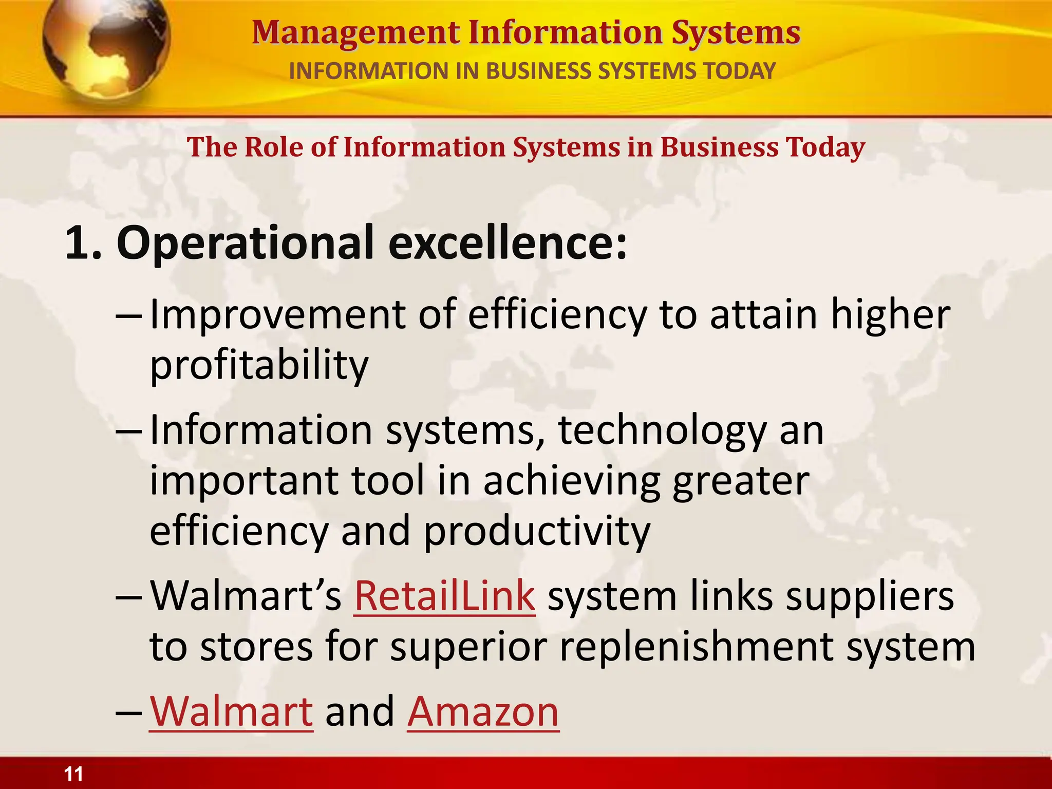 Information System Business Examples LECTURE 1: INFORMATION SYSTEMS IN BUSINESS TODAY | PPT