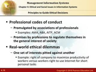 MIS-CH04: Ethical and Social Issues in INformation Systems | PPT