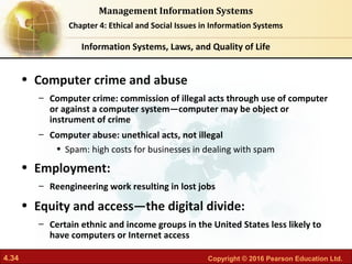 MIS-CH04: Ethical and Social Issues in INformation Systems | PPT