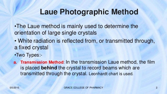 back reflection laue method back reflection laue method