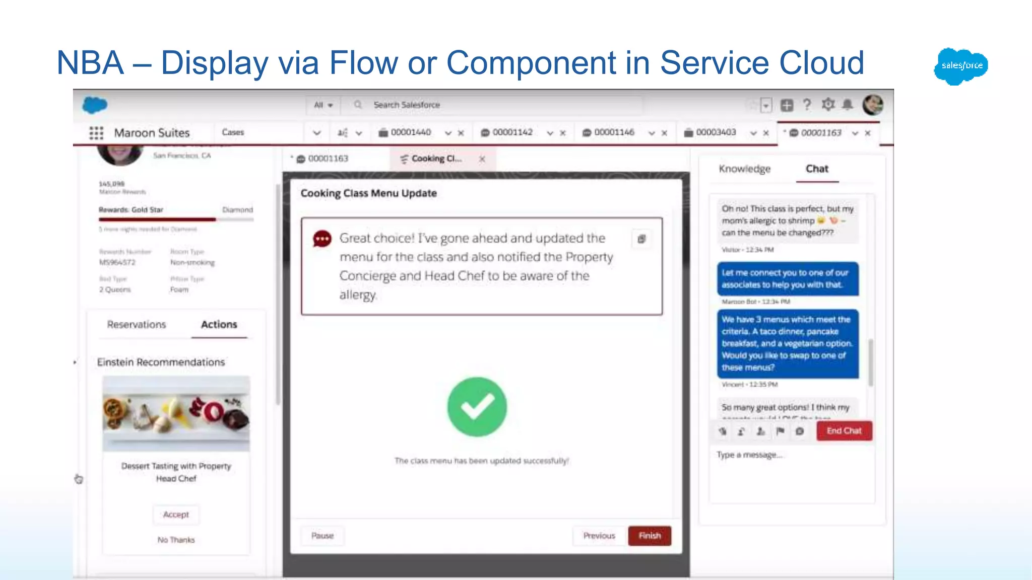 NBA – Display via Flow or Component in Service Cloud
 