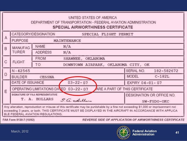 pilots airworthiness responsibilities faa form 8130 7