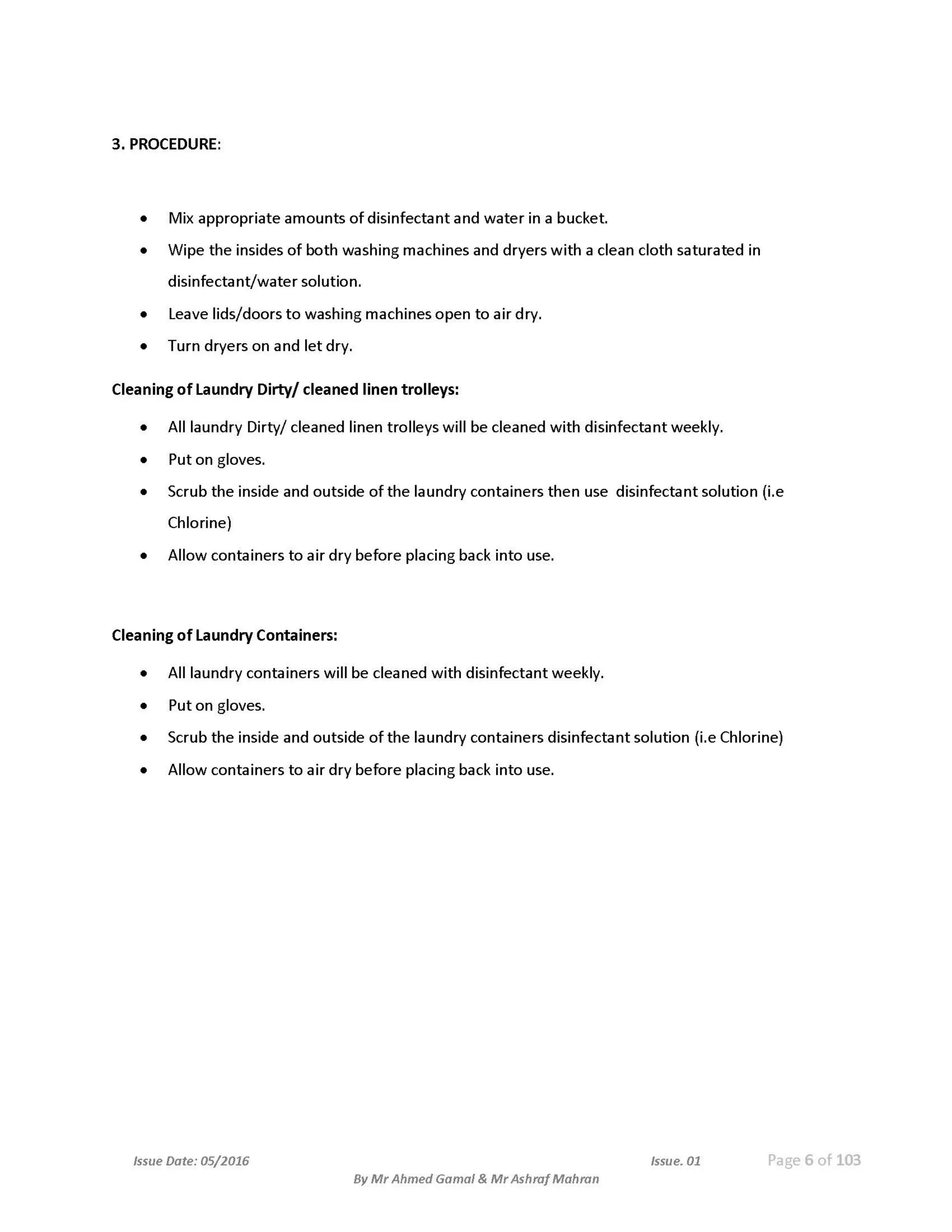Laundry Manual Part 1 (SOP) | PDF