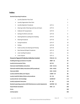Laundry Procedure.pdf Laundry Manual Part 1 (SOP) | PDF