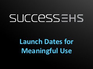 Launch Dates for
Meaningful Use
 