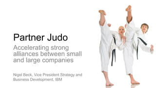 Partner Judo
Accelerating strong
alliances between small
and large companies
Nigel Beck, Vice President Strategy and
Business Development, IBM
 