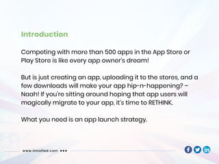 Introduction
Competing with more than 500 apps in the App Store or
Play Store is like every app owner’s dream!
But is just...