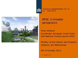 RFSC & EU Urban Agenda: a view from the Netherlands