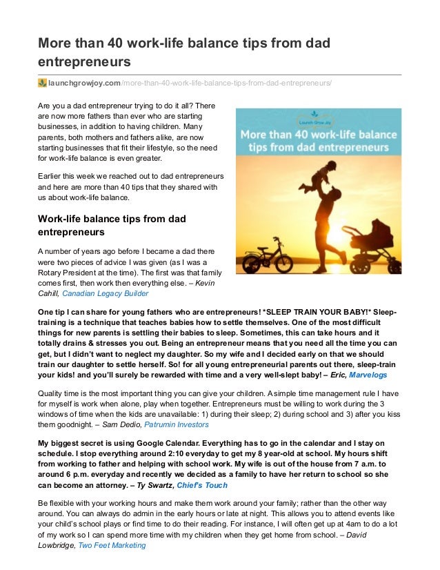 Work home balance tips