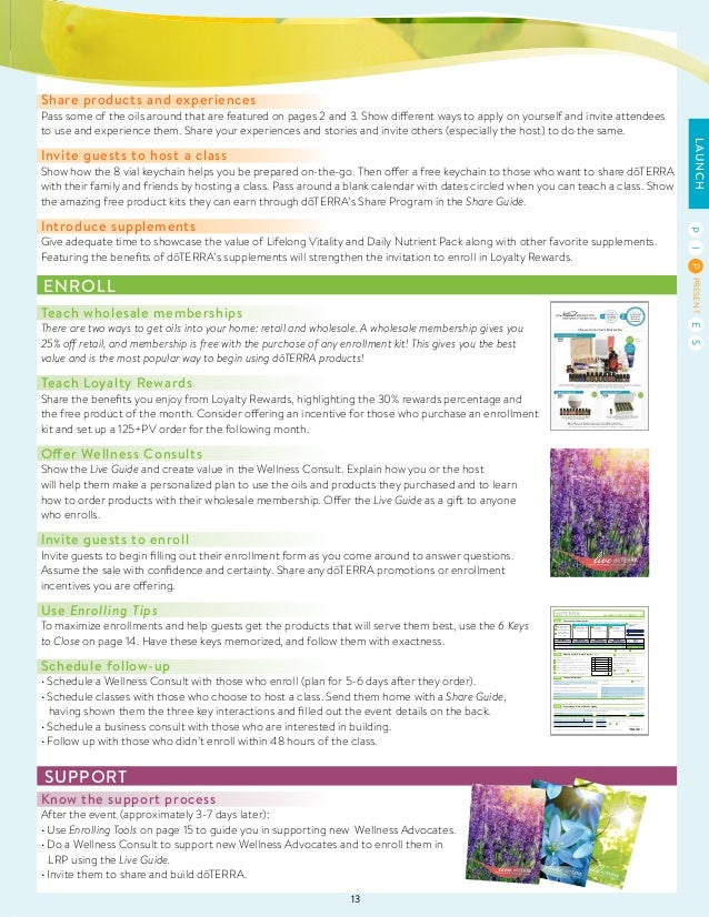 launch your business guide doterra wellness advocate form