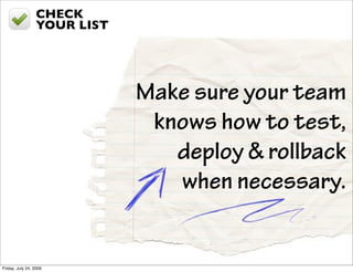 CHECK
                  YOUR LIST




                              Make sure your team
                               kno...