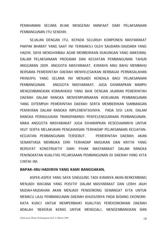 Launching Thema Pembangunan 2009 I