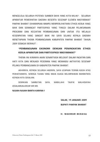 Launching Thema Pembangunan 2009 I