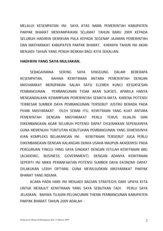 Launching Thema Pembangunan 2009 I