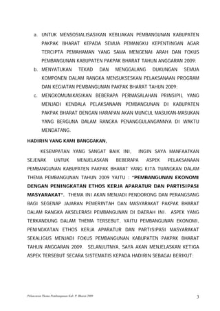 Launching Thema Pembangunan 2009 I