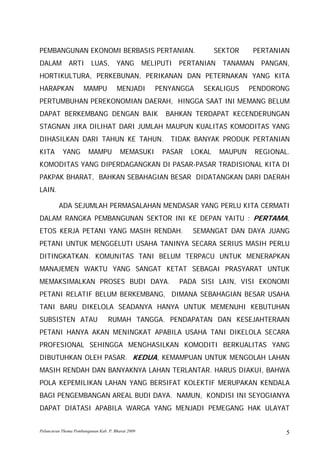 Launching Thema Pembangunan 2009 I