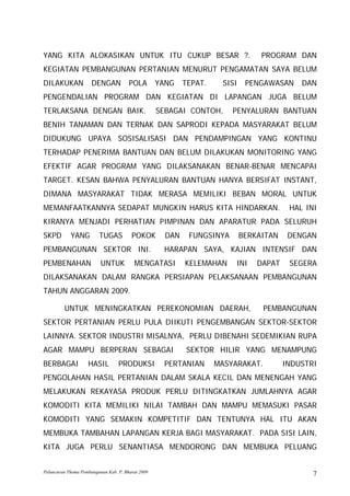 Launching Thema Pembangunan 2009 I