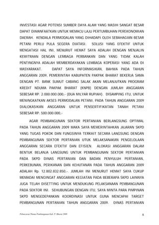 Launching Thema Pembangunan 2009 I