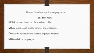 Launching an application | PPTX
